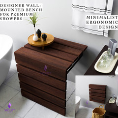 Handmade Teak Wood Folding Shower Seat Wall Mounted & Premium Quality