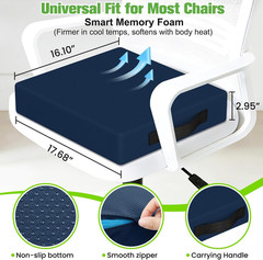 Seat Cushion for Office Chairs, Memory Foam Chair Cushion with Patterned Core fo
