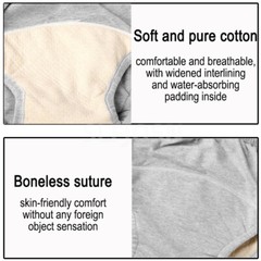 Cotton Incontinence Cloth Diaper Pants urine Leak-Proof for Women High Waisted
