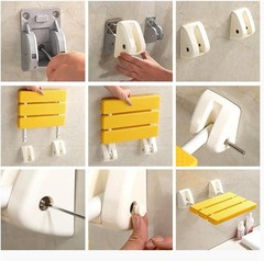 Folding Shower Seat Wall Mounted,ABS Durable Slip Proof Shower Seat for Inside