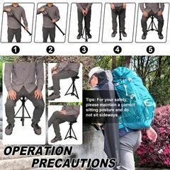 Walking Cane with Seat Folding Lightweight, Portable Cane Seat with Carry Bag…