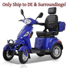 800W Four Wheels Travel Mobility Scooter 60V Blue Battery Motor for Adult Senior