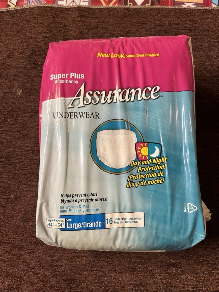Assurance Women’s/Men’s Underwear Adult Diapers Super Plus Size Large 16 Count