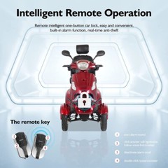 Heavy Duty 4-Wheel Mobility Scooters 31 Miles 3-Speed 800W 500lbs Capacity Blue