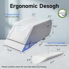 Post-Surgery Leg Elevation Pillow Adjustable for Knee, Ankle & Leg Support