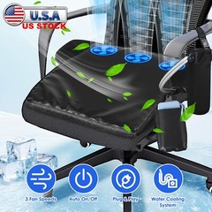 Automatic Water Cooling Seat Soft Comfortable Cushion Adjustable 3 Speeds Fan US