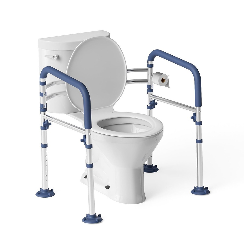 Loyoda Toilet Safety Frame for Seniors, Adjustable Rail Blue