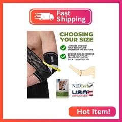 NeoTech Care Elbow Support Brace (Black, Size S, 1 Unit)