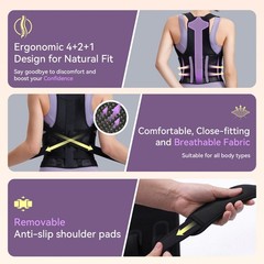 Posture Corrector for Women and Men, Adjustable Back M (Waist 30″-33″), Black