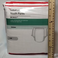 Overnight Cardinal Health WINGS Incontinence Pants S/M 38-65 lb White 17 Ct