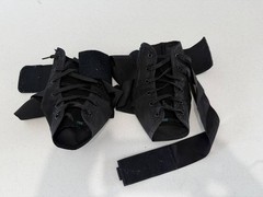 ASO Ankle Stabilizer Braces PAIR Left & Right Lace Up Figure-8 Straps Black