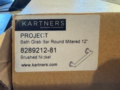 Kartners 12″ Bath Grab Bar Round Mitered Brushed Nickel 8289212-81