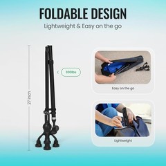 Free Standing Adjustable Foldable Walking Cane, Supports up to 300 lbs