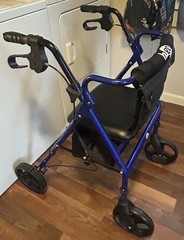 Drive Medical Hugo Elite Rollator Walker with Seat Backrest and Basket Blue
