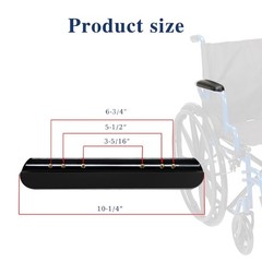 Padded Armrest Cushions for Wheelchairs & Transport Chairs – 13-7/8″ Black (1 Pa