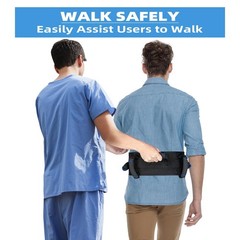 Gait Belt Transfer for Seniors, Gate Elderly 5 handles, Black