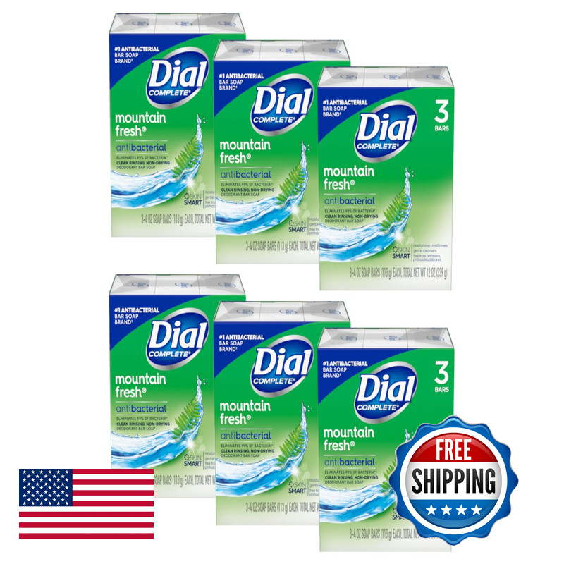 Dial Mountain Fresh Antibacterial Deodorant Bar Soap 3 4 Oz Soap Bars Packs Of 6
