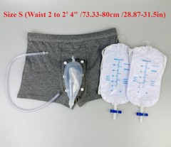 Male Wearable Elastic Waistband Pants Urinal Bag Silicone Urine Funnel Collector
