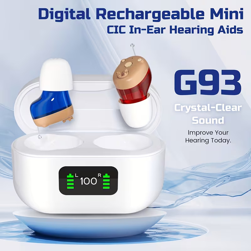 [Invisible Design] 1 Pair, Mini In-Ear, Available with Compact Charging Case,