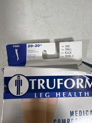 Truform Compression Stockings Thigh High Open Toe 20-30 MmHg Black Box Wear