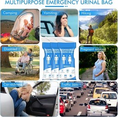 Compact & Portable 12/24Pack Disposable Urine Bags – Leak-proof & Quick Absorb