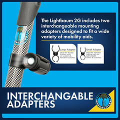 Lightbaum 2G- New Improved Adjustable LED Flashlight for Crutches, Canes, & Walk
