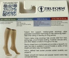 TRUFORM TRU TRUE FORM COMPRESSION STOCKINGS 20-30 mmHg LARGE BEIGE 8865