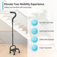 Stair Climbing Cane- Half Step Assist, Anti-Slip Balance Up/Down Walking Stick