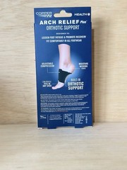 Copper Fit Health Unisex Arch Relief Plus with Built-In Orthotic Support – Black