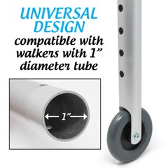 Top Glides 3 Inch Walker Wheels with Universal FlexFit Ski Glides