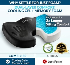 ComfiLife Premium Gel & Memory Foam Seat Cushion Doctor Recommended Office Chair