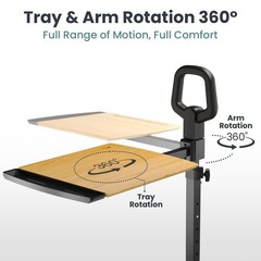 PELEGON Tray Table, 360° Swivel Table Size: 14.8″ (L) x 16″ (W), Wood