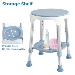 Shower Chair Stool for Inside Shower, Small Corner Plastic Blue