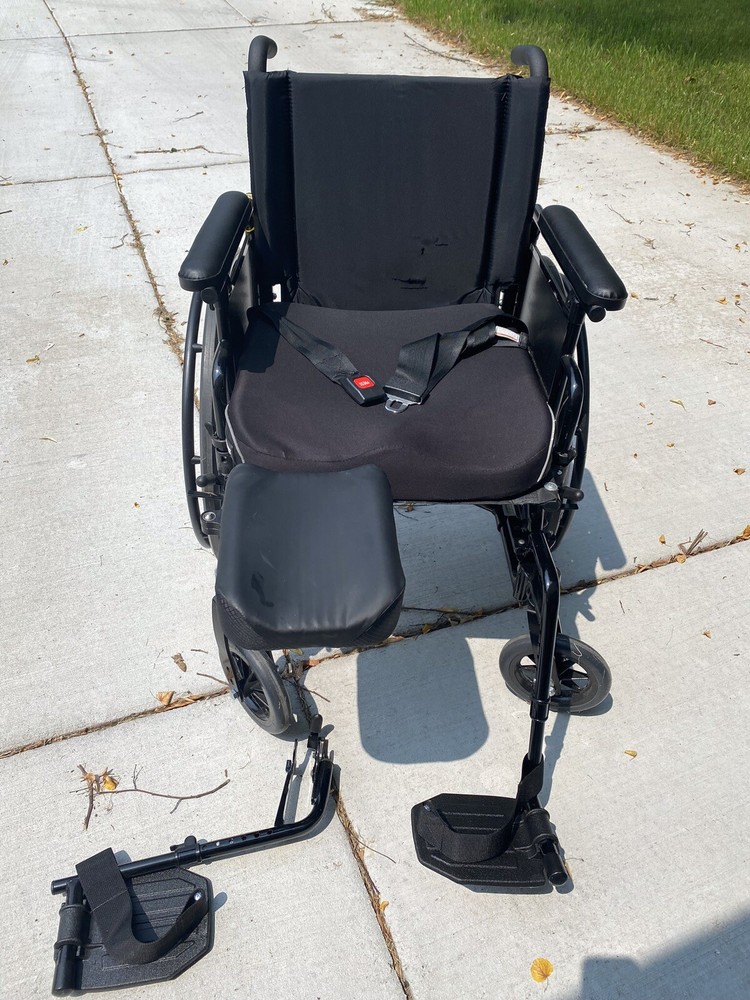 used invacare wheelchair, cushioned seat, used 2 months, very clean, 40 pounds