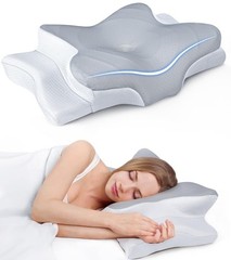 Adjustable Dark Grey Cervical Cooling Neck Support Pillow for Pain Relief