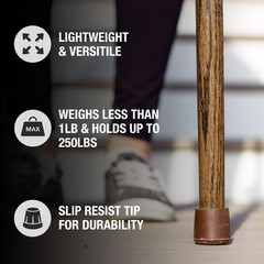 Handcrafted Wood Walking Cane, Twisted Oak, Traditional Style Handle, for Men…