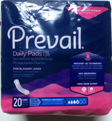 Women’s Prevail Daily Pads for Bladder Leaks | 20 count Moderate absorbency lvl4