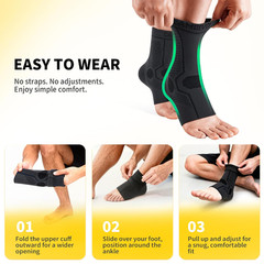 Ankle Compression Sleeve, Support for Plantar Fasciitis, 1 Pair