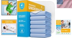 High Absorbency Quilted Underpads for Seniors and Pets – 34×36 INCHES Pack of 6