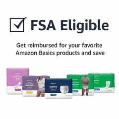 Amazon Basics Overnight Bladder Control Pads, 30 Count (1 Pack of 30)