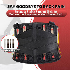 Plus Size 2XL/3XL Work Back Brace with 2 Removable Suspender Straps, Back Postur