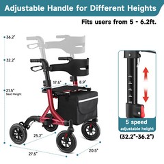 Rollator Walker with Non-Pneumatic Tires – All Terrain Rollator Walker with Seat
