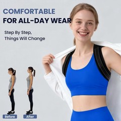 Posture Corrector for Men and Women, Adjustable Back Brace X-Large, Black