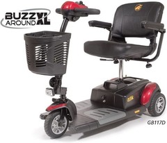 Golden Technologies – Buzzaround XL – Travel Scooter – 3-Wheel – Red