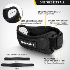 2 Pack Patella Tendon Knee Straps, Knee Brace for Women & Men with Extra Straps,