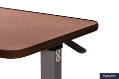 Overbed Table Adjustable Pneumatic – Walnut, Wheels, 30×15 inches