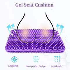 Gel Seat Cushion for Long Sitting, Double Thick Office Desk Home Wheelchair Seat