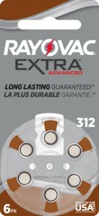240 x Size 312 Rayovac Extra Advanced Hearing Aid Batteries