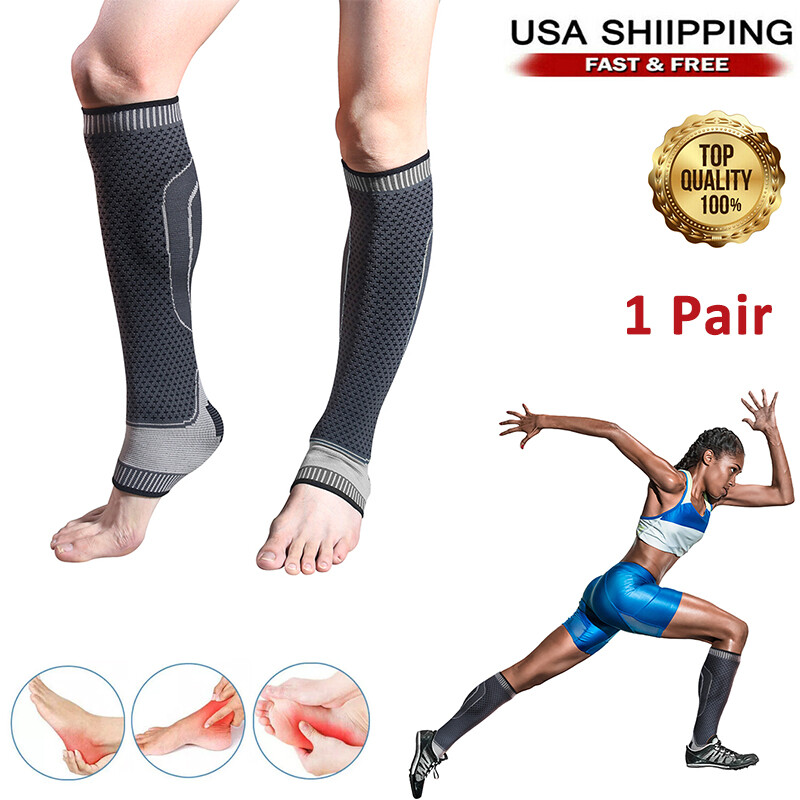 Calf Compression Sleeve Ankle Brace Leg Support Socks Foot Fasciitis Pain Relief