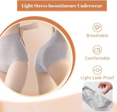 Women’s Leak Proof Underwear Washable, Reusable High-Waist Incontinence Panties,